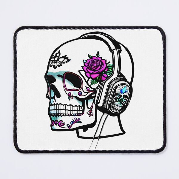 Item preview, Sugar Skull Wearing Headphones Dj Sugar Skull designed and sold by teeteeworldc.