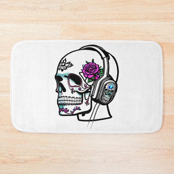 Item preview, Sugar Skull Wearing Headphones Dj Sugar Skull designed and sold by teeteeworldc.