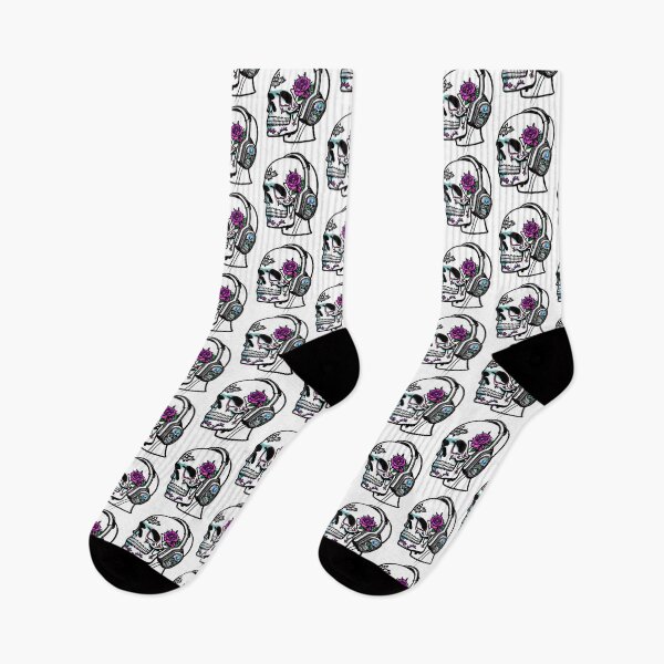 Item preview, Sugar Skull Wearing Headphones Dj Sugar Skull designed and sold by teeteeworldc.