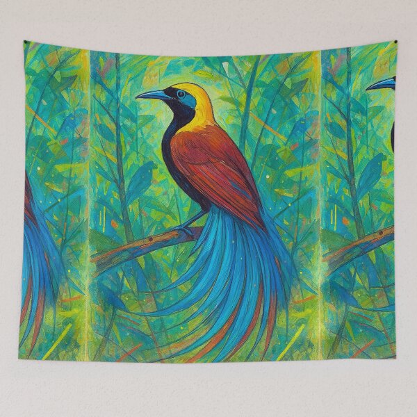 Item preview, Wilson’s Bird of Paradise Painting – Exotic Tropical Art designed and sold by GalleryKauffeld.