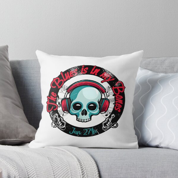 Item preview, The Blues Is In My Bones  Blue Skull - Grunge Style designed and sold by teeteeworldc.