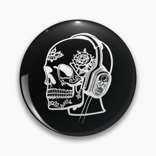 Item preview, Sugar Skull Wearing Headphones White designed and sold by teeteeworldc.