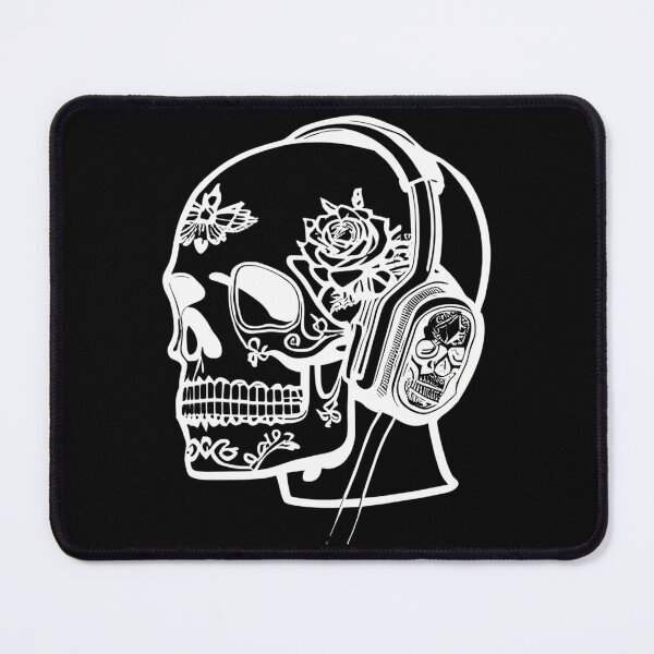 Item preview, Sugar Skull Wearing Headphones White designed and sold by teeteeworldc.
