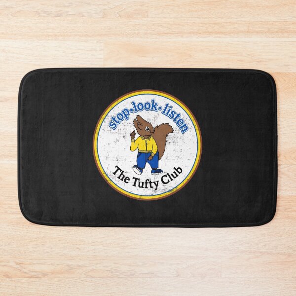 Item preview, Stop Look Listen The Tuffy Club Squirrel Retro Badge designed and sold by Nanelms.
