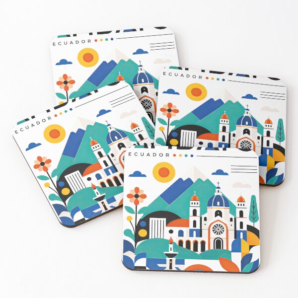 Item preview, Colorful geometric illustration of Ambato, Ecuador featuring a designed and sold by ckybe.