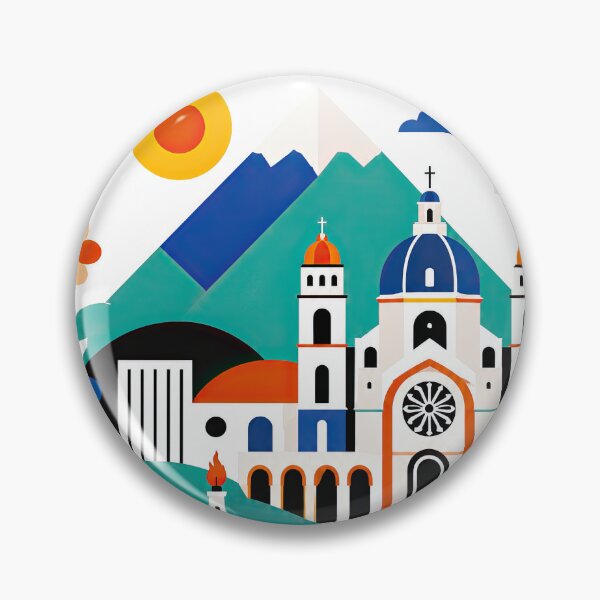 Item preview, Colorful geometric illustration of Ambato, Ecuador featuring a designed and sold by ckybe.