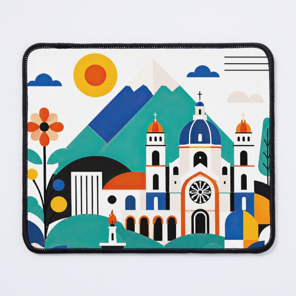 Item preview, Colorful geometric illustration of Ambato, Ecuador featuring a designed and sold by ckybe.