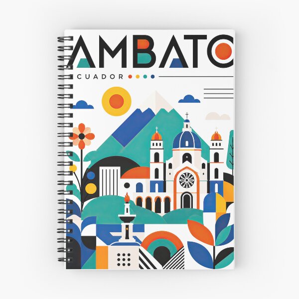 Item preview, Colorful geometric illustration of Ambato, Ecuador featuring a designed and sold by ckybe.