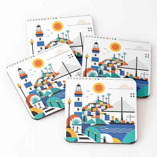 Item preview, Colorful Ecuador travel illustration featuring Guayaquil skyline designed and sold by ckybe.