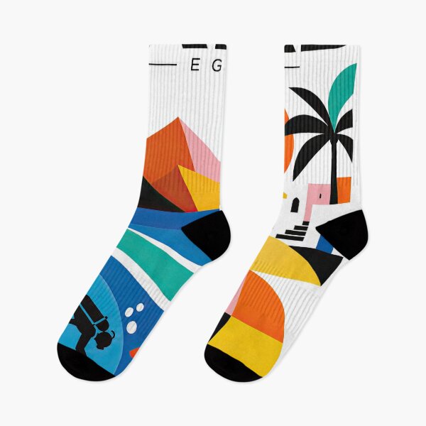 Item preview, Colorful geometric travel poster featuring the word DAHAB designed and sold by ckybe.