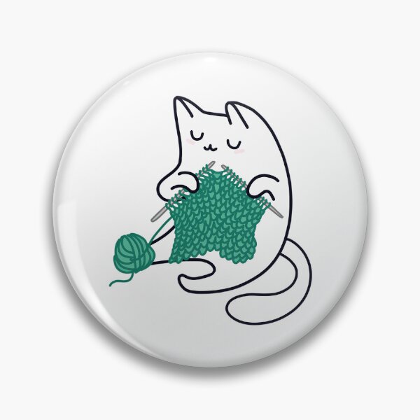 Item preview, Knitting Cat Green designed and sold by mismesss.