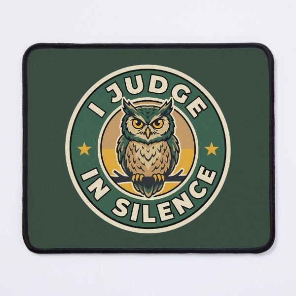 Item preview, I Judge In Silence Sarcastic Owl Retro Badge designed and sold by DripCultureLab.