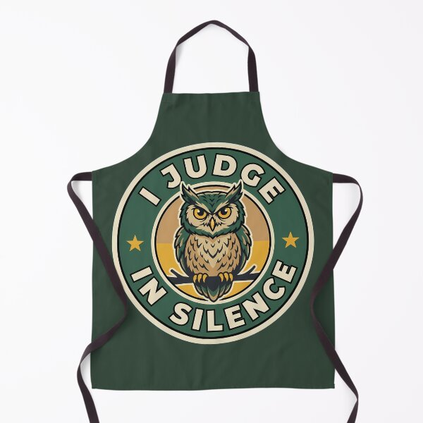 Item preview, I Judge In Silence Sarcastic Owl Retro Badge designed and sold by DripCultureLab.