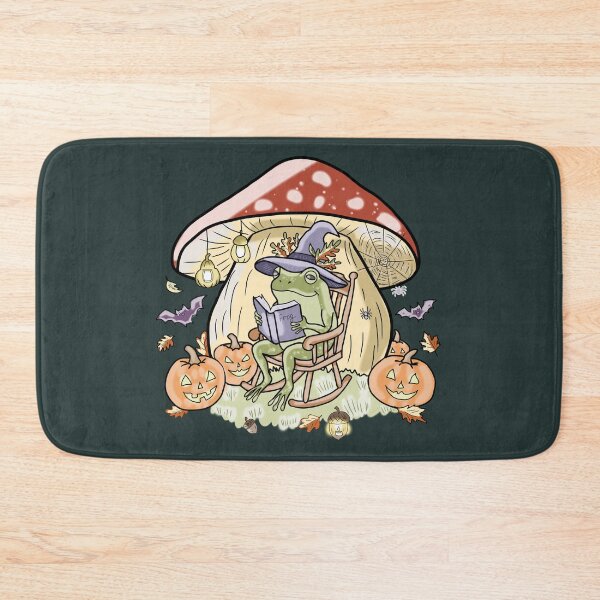 Item preview, Frog Reading Book Under Mushroom Halloween Spooky Cottagecore designed and sold by LeshanArt.