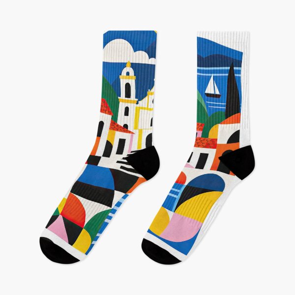 Item preview, Colorful geometric poster illustrating Suchitoto, El Salvador, w designed and sold by ckybe.