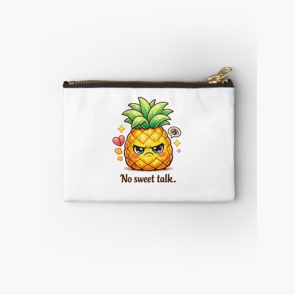 Item preview, No Sweet Talk Pineapple Pastel Kawaii Grumpy Fruit Art designed and sold by Sommium .