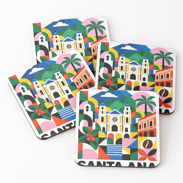 Item preview, Colorful geometric travel poster featuring Santa Ana, El designed and sold by ckybe.