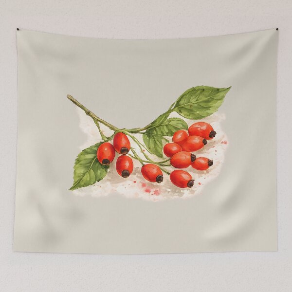 Item preview, Wild Rosehip Botanical Illustration designed and sold by blankTeeShirt.