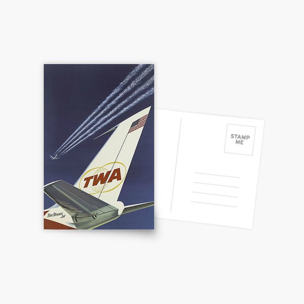 1960's TWA Travel Poster Postcard