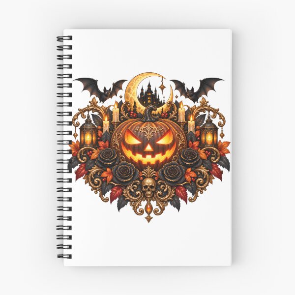 Item preview, Gothic Pumpkin Emblem – Vintage Halloween Frame with Bats & Roses designed and sold by Clothes With Smiling Animals Walt Gral.