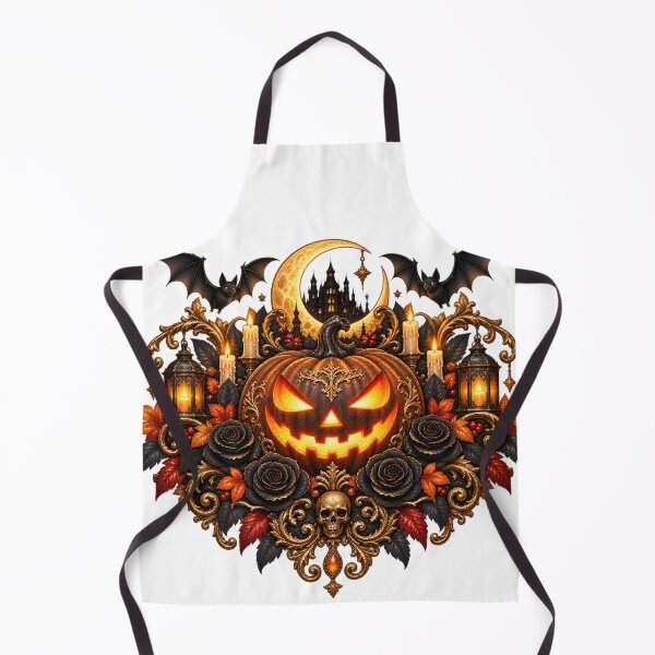 Item preview, Gothic Pumpkin Emblem – Vintage Halloween Frame with Bats & Roses designed and sold by Clothes With Smiling Animals Walt Gral.