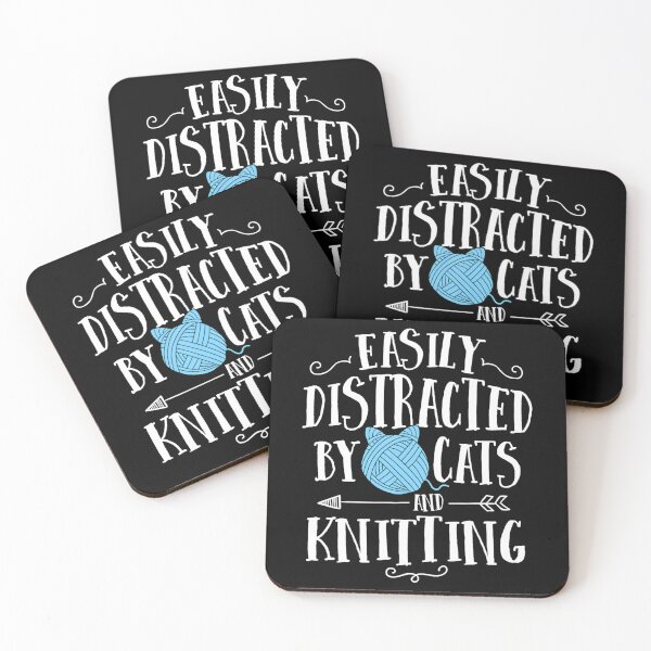 Item preview, Easy Distracted By Cats And Knitting designed and sold by mismesss.
