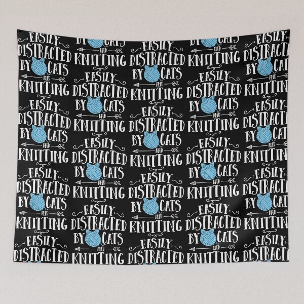 Item preview, Easy Distracted By Cats And Knitting designed and sold by mismesss.