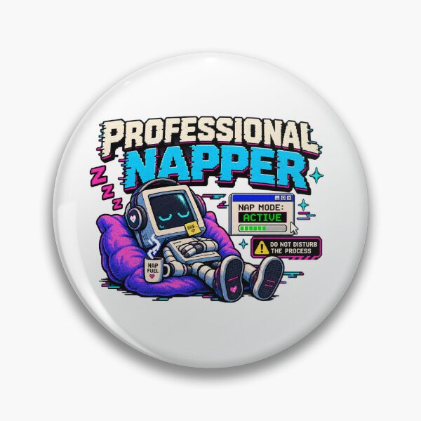 Artikelvorschau, Professioneller Schläfer – Retro-Pixel-Schlafhumor entworfen und verkauft von Mad Factory Designs.
