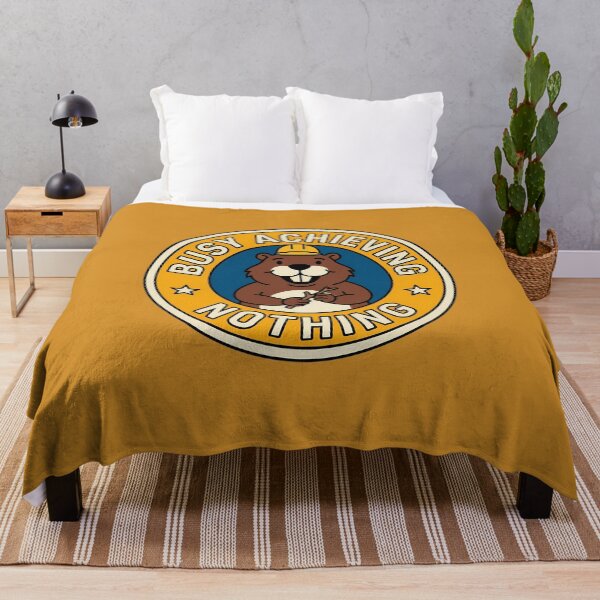 Item preview, Busy Achieving Nothing Sarcastic Beaver Retro Badge designed and sold by DripCultureLab.