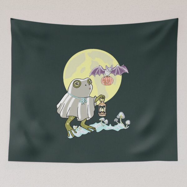 Item preview, Frog Ghost Halloween Spooky Lantern Bat Pumpkin designed and sold by LeshanArt.