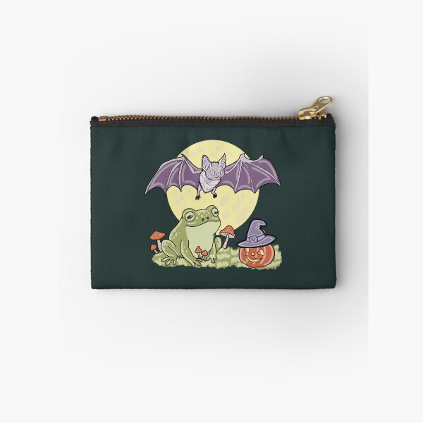 Item preview, Frog and Bat Cute Spooky Halloween Cottagecore Art designed and sold by LeshanArt.