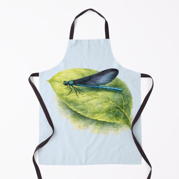 Item preview, Blue Damselfly on Leaf – Delicate Nature Illustration designed and sold by blankTeeShirt.