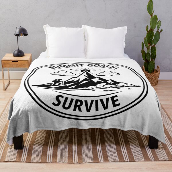 Item preview, Summit Goals Survive Minimalist Mountain Climbing Badge designed and sold by GabeMountainArt.