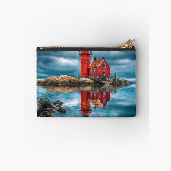 Item preview, Beautiful Reflective Red Lighthouse in Calm Waters designed and sold by Artessie.