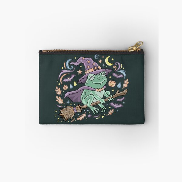 Item preview, Frog Witch Riding Broomstick Cute Kawaii Aesthetic Cottagecore Halloween designed and sold by LeshanArt.
