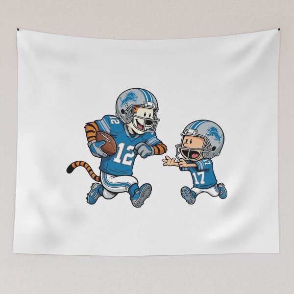 Item preview, Calvin And Hobbes Playing Football Fan Detroit  Team designed and sold by DamianRoy88.