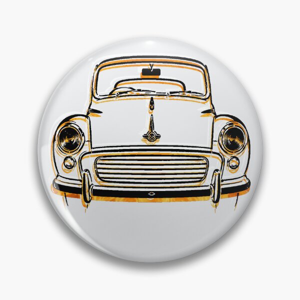 Item preview, Morris Minor 1960s British classic car black-white-yellow designed and sold by soitwouldseem.
