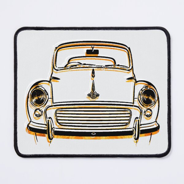 Item preview, Morris Minor 1960s British classic car black-white-yellow designed and sold by soitwouldseem.