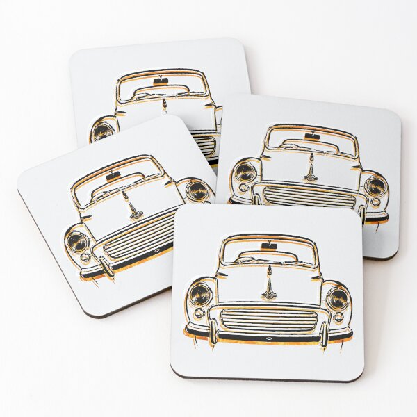 Item preview, Morris Minor 1960s British classic car black-white-yellow designed and sold by soitwouldseem.