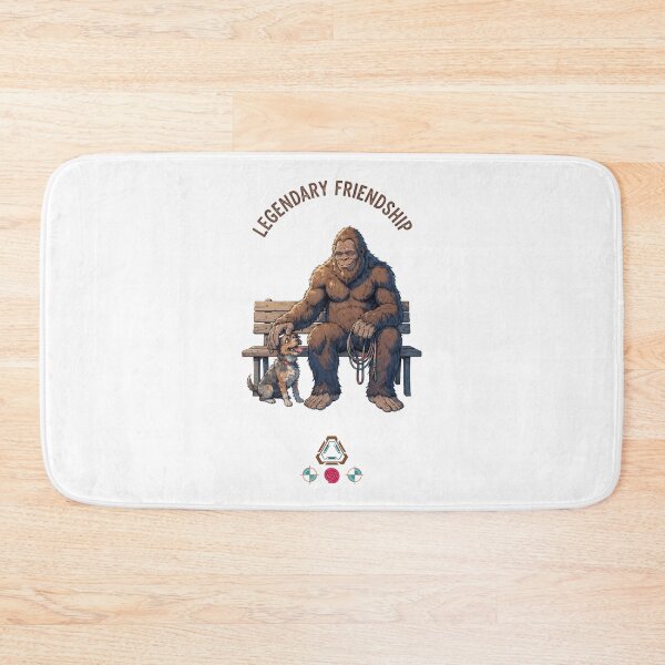 Item preview, Bigfoot at the Dog Park - Cute Sasquatch Petting a Dog Art designed and sold by Whimsy Trail Co.