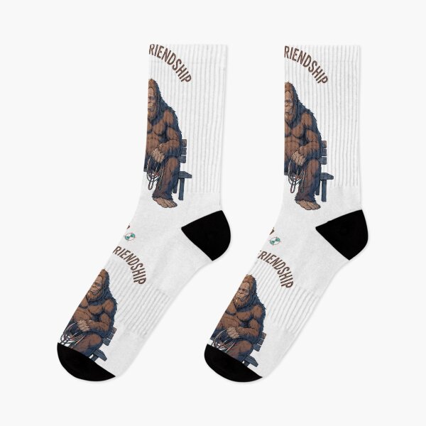 Item preview, Bigfoot at the Dog Park - Cute Sasquatch Petting a Dog Art designed and sold by Whimsy Trail Co.