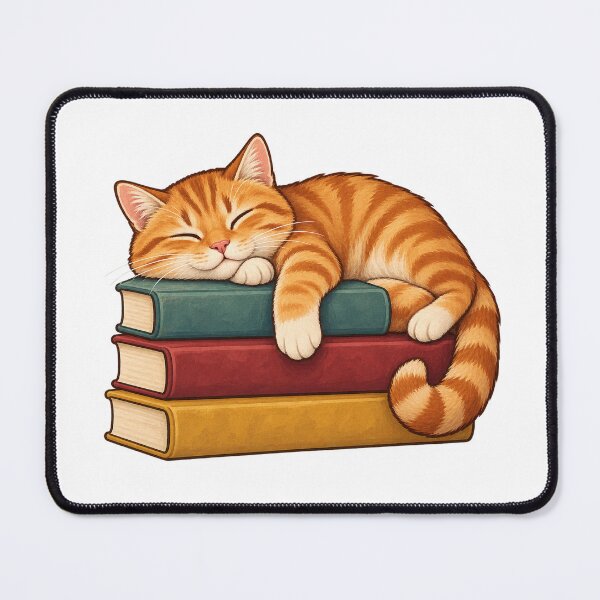 Item preview, Sleepy Ginger Cat on a Stack of Books designed and sold by SAS-Designer.