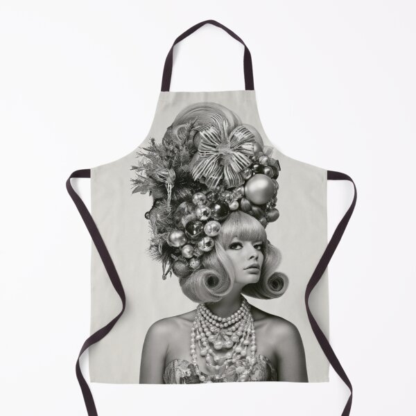 Item preview, Retro Christmas 1960s 60s kitsch black and white christmas tree woman drag glam designed and sold by MiettaPreston.
