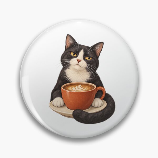 Item preview, Tuxedo Cat Supervising a Cup of Coffee designed and sold by SAS-Designer.