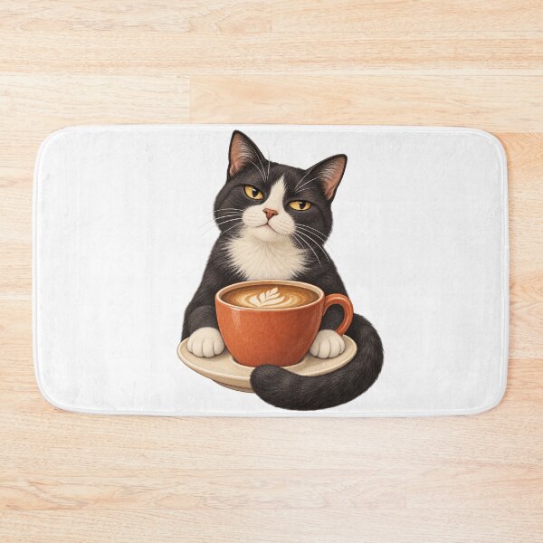 Item preview, Tuxedo Cat Supervising a Cup of Coffee designed and sold by SAS-Designer.