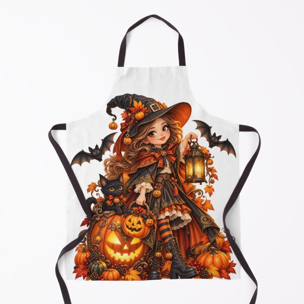 Item preview, Autumn Witch Lantern – Pumpkin Magic & Gothic Cat designed and sold by Clothes With Smiling Animals Walt Gral.