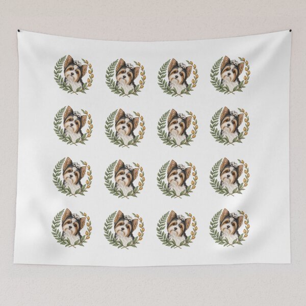 Item preview, Biewer Terrier Portrait in a Botanical Oval designed and sold by SAS-Designer.