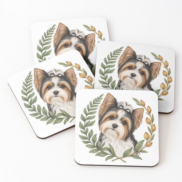 Item preview, Biewer Terrier Portrait in a Botanical Oval designed and sold by SAS-Designer.