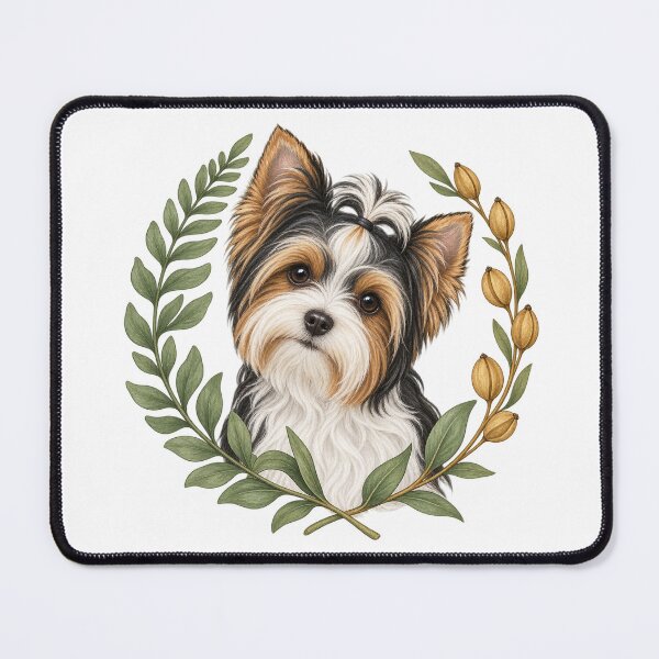 Item preview, Biewer Terrier Portrait in a Botanical Oval designed and sold by SAS-Designer.