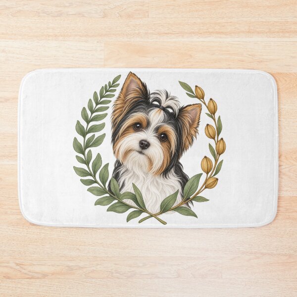 Item preview, Biewer Terrier Portrait in a Botanical Oval designed and sold by SAS-Designer.